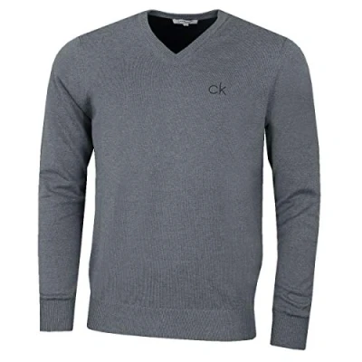 Image of Calvin Klein Golf Mens V Neck Tour Sweater Grey Marl XXL