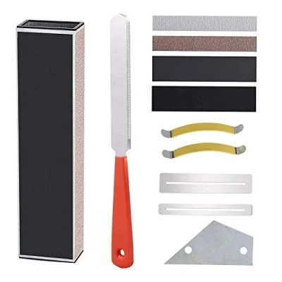 Image of Guitar Fingerboard Luthier Tool,Guitar Fret Crowning File, Leveling Beam Sanding Leveler and String Spreaders