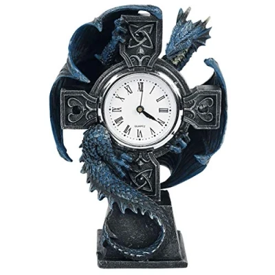 Image of Nemesis Now B3602J7 Draco Clock Anne Stokes 17.8cm, Resin, Blue, One Size