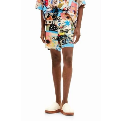 Image of Desigual Men&#039;s Bañador_Grega Board Shorts, Material finishes, Collar Size: 17.5
