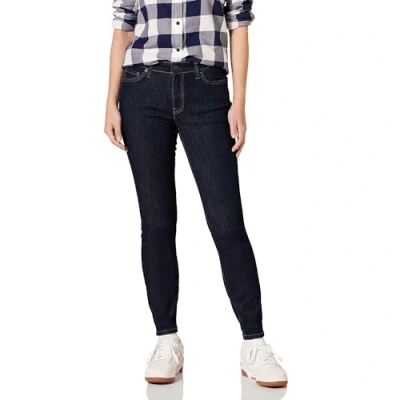 Image of Amazon Essentials Women&#039;s Mid Rise Skinny Jean, Black Rinse, 14 Short