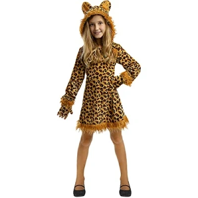 Image of Funidelia Leopard Costumes for girl Animals, Desert, Jungle kids, accessory fancy dress &amp; props Halloween, carnival parties Size 7 9 years Brown