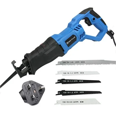 Image of Reciprocating Saw 900W Variable Speed Electric Corded Sabre Cutting Wood Metal, 0 2800rpm Saw, 5 PCS Blades, LED Light, Ideal for and Metal