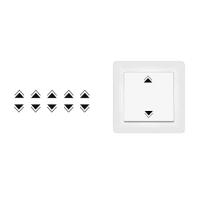 Image of Pack of 10 arrow stickers up and down arrows to stick on as switch symbols (Rpt6) (1.5 cm)
