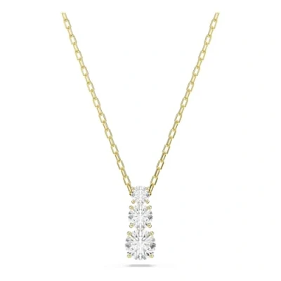 Image of Swarovski Gold Stilla Attract Trilogy Round Cut Necklace