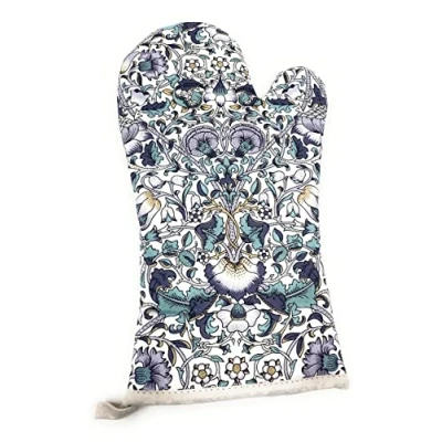 Image of Leonardo Collection LP95186 William Morris Lodden Print in Blue Single Oven Glove Mitt