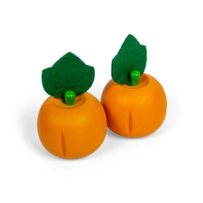 Image of Bigjigs Toys Play Food Pumpkins 2 Piece Wooden Pumpkin Grocery Toy, Pretend Cooking Sets &amp; Kitchen Accessories For Children, Made From Eco Friendly Wood, Age 18+ Months Old