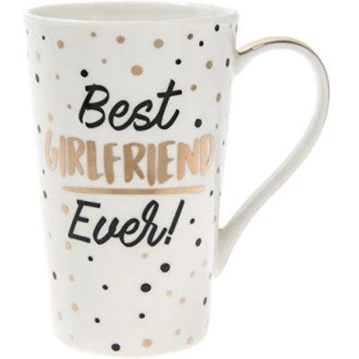 Image of Lesser &amp; Pavey Best Girlfriend Ever Mug, fine china, Multi Colour, 11 x 12 8 cm