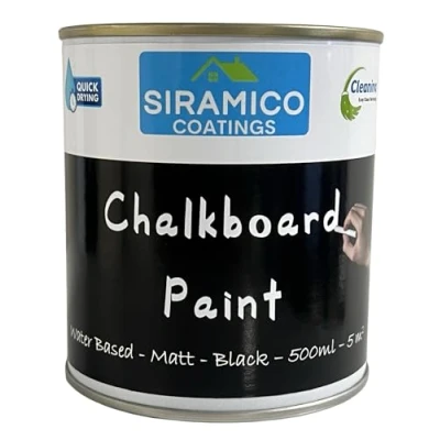Image of SIRAMICO COATINGS ChalkBoard Paint Black 500 ml Waterbased, Non Toxic, Low Odour