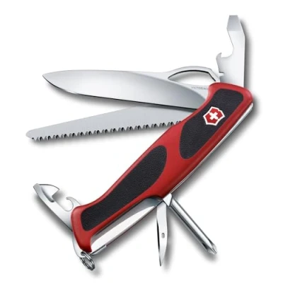 Image of Victorinox, Ranger 78 M Grip, Swiss Army Pocket Knife, Large, Multi Tool, Camping, 12 Functions, Blade, Screwdriver 3 mm, Bottle opener, Lockable One Hand