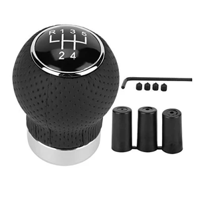 Image of EBTOOLS Shift Knob 6 Speed 5Speed / 6Speed Gear Knob,Universal Car Stick Black Leather Head Shifter Hanldle Lever (5 Speed)
