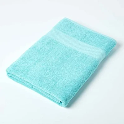 Image of HOMESCAPES Aqua Turkish Cotton Jumbo Towel Super Soft Thick &amp; Absorbent 500 GSM Heavy Weight for everyday Luxury