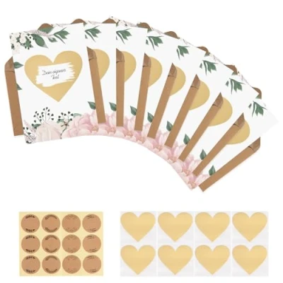 Image of Carehabi Scratch Cards to Write Yourself Greeting Card, Postcard for Birthday Happy as Set Ideal a Card and Voucher Men Women