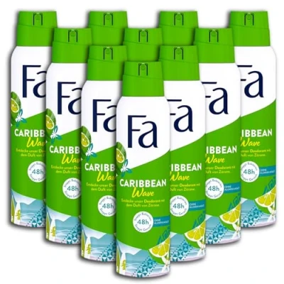 Image of Fa Deodorant Spray Caribbean Wave 10 x 150 ml Pack of