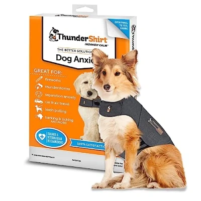 Image of ThunderShirt for Dogs, Dog Calming Jacket, Thunder Shirts Dogs Large, Anxiety Coats Instant Natural Relief Storms, Fireworks &amp; Separation, Vest 5 Sizes, Grey