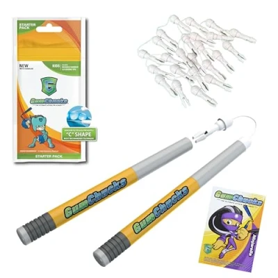 Image of GumChucks Flossers Dental Floss for Braces Threaders Tool Brace Picks Gum Flossing Teeth (Kids Starter Pack)