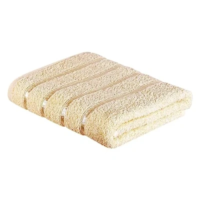 Image of A2Z Luxurious 100% Cotton Cream Color Towel 500 GSM Soft Absorbent Bath (66x118 cm)