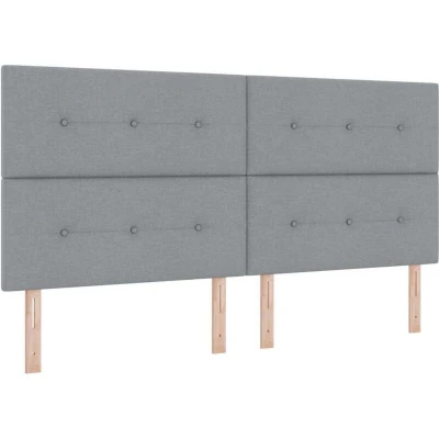 Image of vidaXL Box Spring Bed with Mattress in Light Grey, 200x200 cm, Fabric