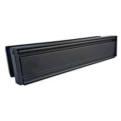 Image of Haven Heritage Door Letterboxes for Front Letter Boxes with Telescopic Brush, Clean &amp; Stylish Design Letterbox UPVC Draught Excluder Timber Sleeve Box Flap Black