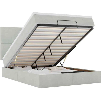 Image of Ottoman Bed with Mattresses Light Grey 140x200cm Velvet vidaXL