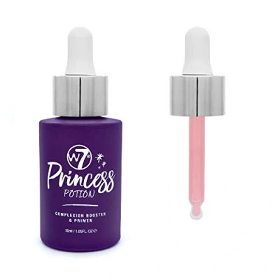 Image of W7 Princess Potion Face Primer Drops Purple Makeup Base Priming Formula For Flawless, Bright Skin Vegan