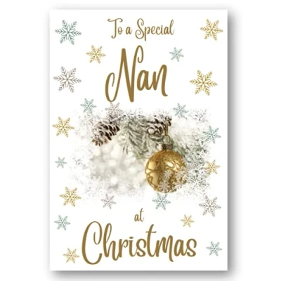 Image of Second Ave Nan Christmas Gold Bauble Xmas Holiday Festive Greetings Card