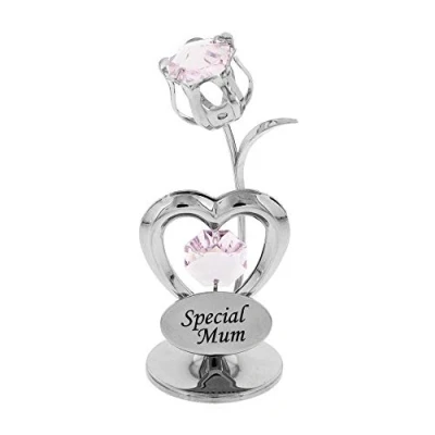 Image of Crystocraft Special Mum Celebration Heart and Tulip Ornament with Crystals From Swarovski