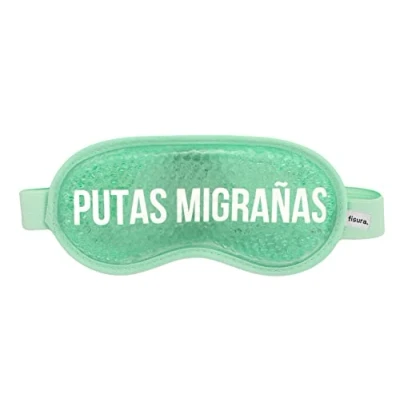 Image of FISURA Cooling Gel eye mask &quot;P*tain de geule&quot;. Pink mask. for Migraine Relief. Cold/Warm Therapy. Includes a Storage Pouch. 18,5 cm x 9