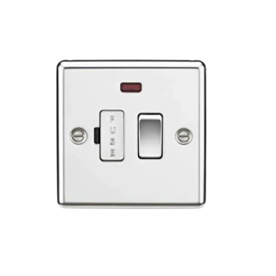 Image of KnightsBridge 13A Switched Fused Spur Unit with Neon Rounded Edge Polished Chrome