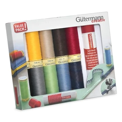 Image of Gütermann (100m) Sew All Thread Set with Textile Glue Stick 1