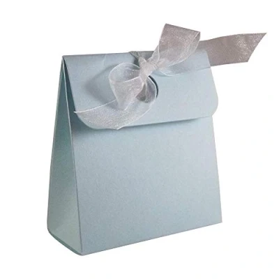 Image of 20 x Light Blue Box Bag Wedding Favour Boxes