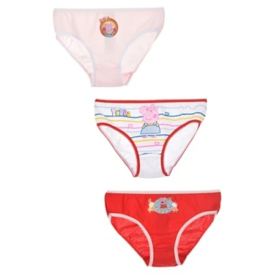 Image of Peppa Pig Girls 3 Pack Briefs Knickers Kids Pants Underwear Age 4/5 Years Multi