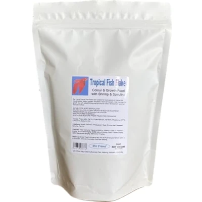 Image of Pet Friend Tropical Fish Food Aquarium Flake High Protein Growth &amp; Colour Feeding For Tetra And Other Fresh Water Species 200g