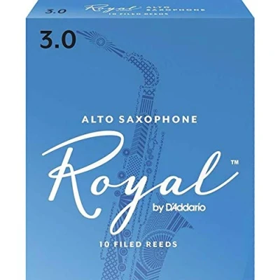 Image of D&#039;Addario Woodwinds Royal Alto Saxophone Reeds Sax with Strong Spine Great for Classical or Jazz Strength 3.0, 10 Pack