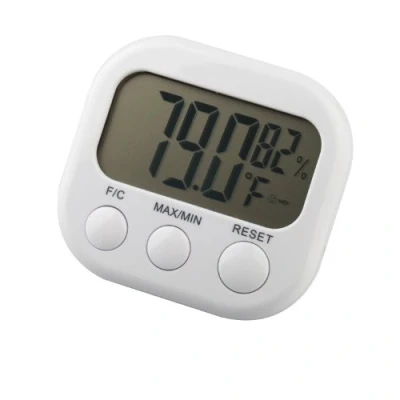 Image of Digital Room Thermometer LCD Display Fahrenheit &amp; Celsius Mini Compact Hygrometer Ambient Temperature Range 0C 50C ( 32F 122F) For Nursery, Greenhouse, Home Office More By TRIXES