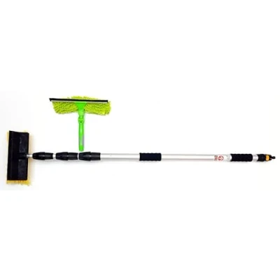 Image of 13 Foot Water Fed Window Cleaning Pole Pad Squeegee Extendable Telescopic Kit