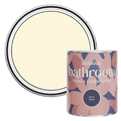 Image of Rust Oleum Cream Moisture Resistant Bathroom Wood and Cabinet Paint in Gloss Finish Clotted 750ml