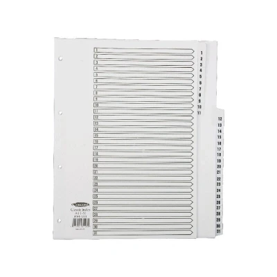 Image of Concord 03101/CS31 Classic Index 1 31 A4 Whiteboard + Mylar Tabs Clr
