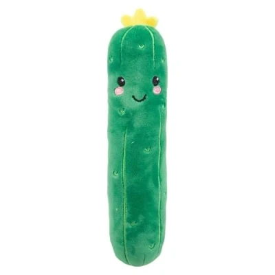 Image of VFM Courgette Soft Toy Food Themed Cute Plush Cuddly Fluffy Stuffed Plushie, Gifts for Birthday, Valentine&#039;s Day Chirstmas 16cm Multi Coloured