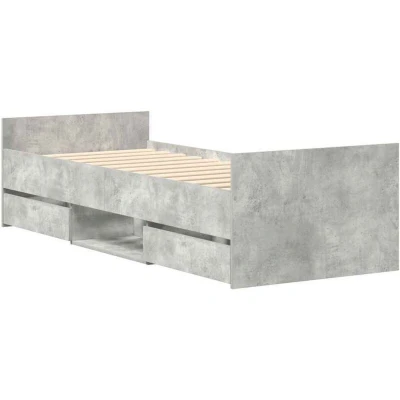 Image of vidaXL Bed Frame without Mattress Concrete Grey 100x200 cm