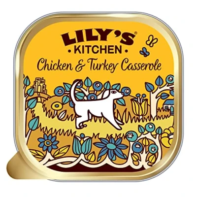 Image of Lily&#039;s Kitchen Chicken &amp; Turkey Casserole Complete Natural Adult Dog Food Wet (10 x 150g Trays)
