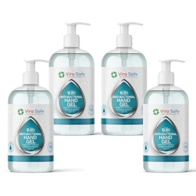 Image of Hand Sanitiser Gel Anti Bacteria Viral Eliminating Formula Alcohol Bacterial Pack Of 4 x 500ml