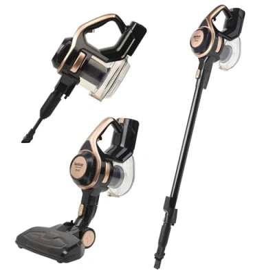 Image of Beldray BEL0813NRG Airgility Cordless Vacuum Cleaner Lightweight Stick Vacuum, Multi Surface Floor Cleaner, Suction 8 11 kPa, 1.2L Dust Container, HEPA Filter, Crevice &amp; Brush Tool, Rose Gold, 120W