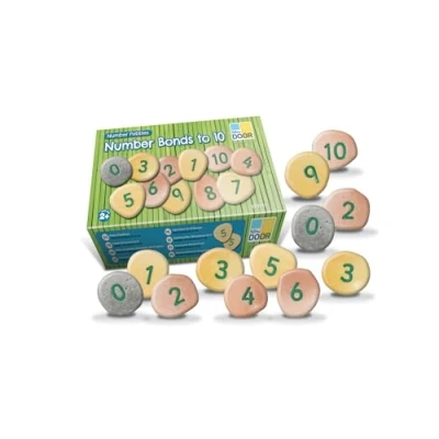 Image of Yellow Door YD1010 Number Bonds to 10 Pebble Set, White