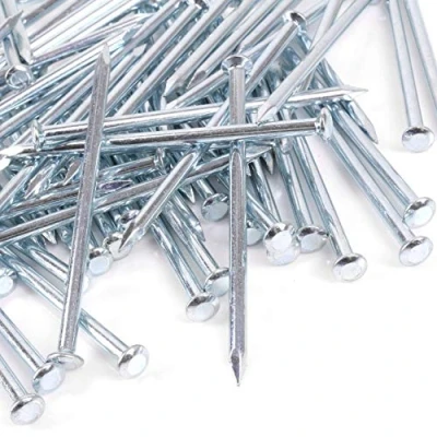 Image of 50x Round Head Masonry Nails 3.5mm x 75mm Rust Resistant Silver Zinc Finish