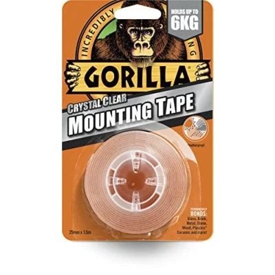 Image of Gorilla Double Sided Mounting Tape Clear 1.5m, Pack of 1