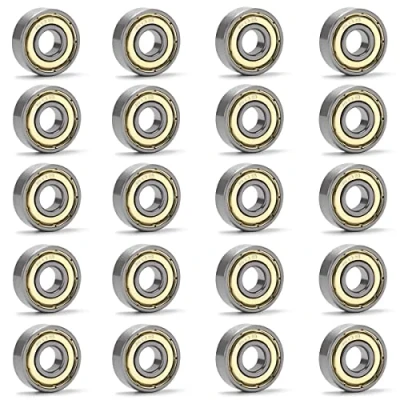 Image of YIXISI 20 PCS 608 ZZ Ball Bearings, 608zz Skateboard ABEC 7 Metal Double Shielded Miniature Deep Groove Bearings (8mm x 22mm 7mm) for 3D printer, Silver