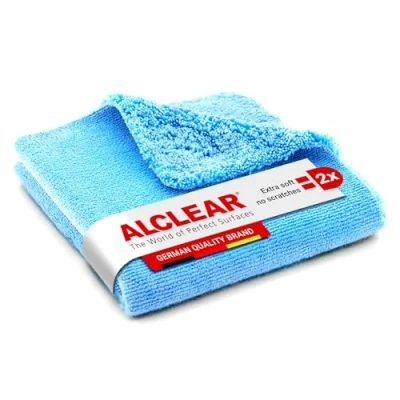 Image of ALCLEAR 820203UB Microfibre Car Cloth Accessory, Polishing Cloth, 2 sided, All Rounder, for Care Machines, Paint Polishing, Detailing Preparation 40 x cm