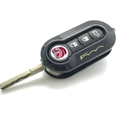 Image of Nordecco Fiat 500 Key Case Cover Fits For 500C 500L Abarth Grande Punto Brava Panda Stilo Linea 3 Button Flip (Black Gold)