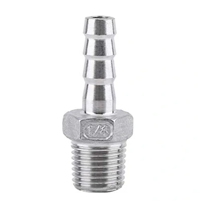 Image of 1 x SS304 Stainless Steel Barbed Hose Connector with Thread Adaptor DFE Tail Pipe 1/8 3/4